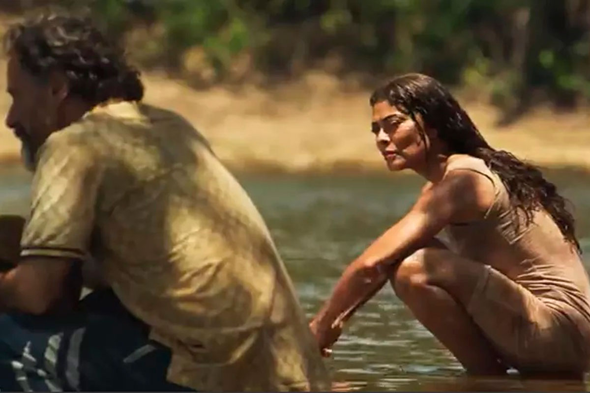 Maria (Juliana Paes) e Gil (Enrique Diaz) em Pantanal