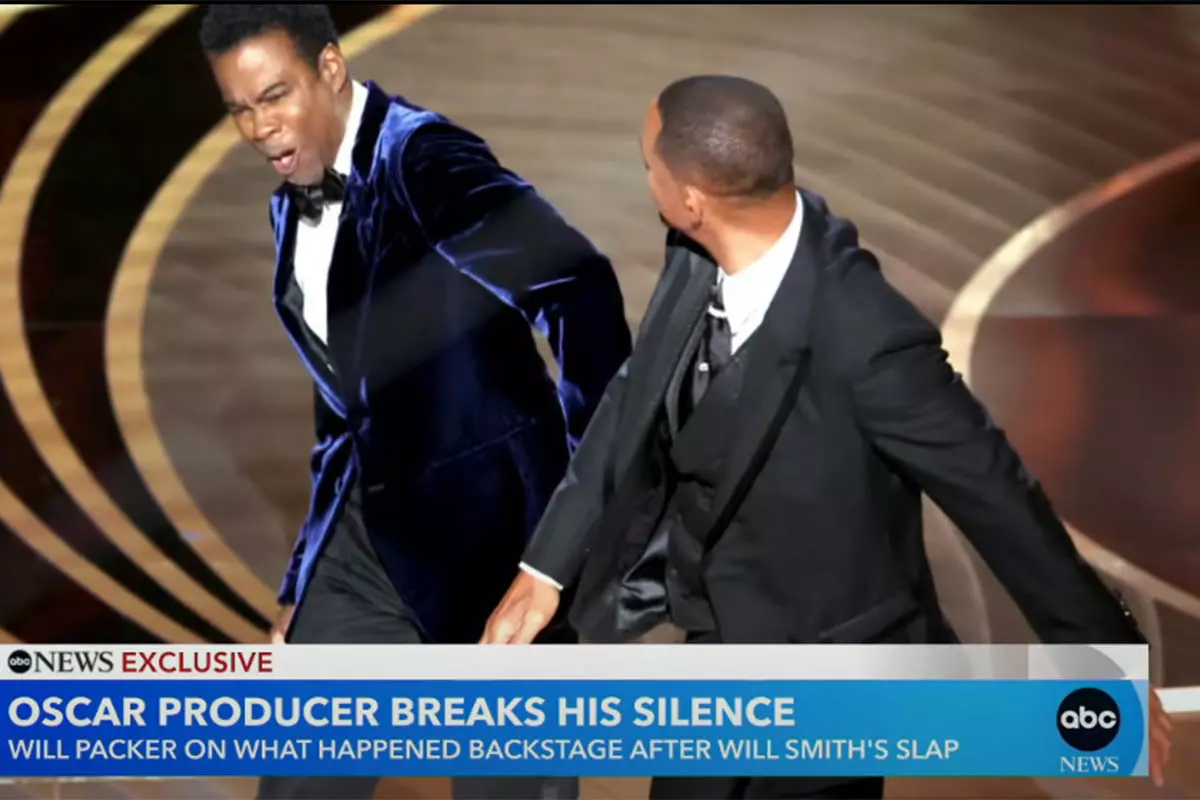 frame de will smith dando tapa em chris rock no oscar