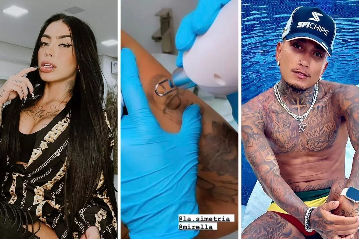 Após separação, MC Mirella remove tatuagem de Dynho no braço