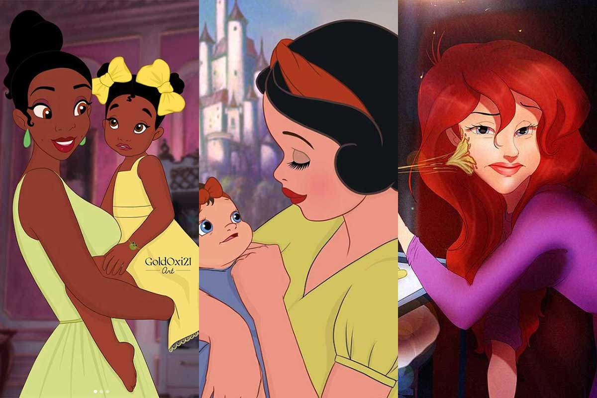 Tiana, Branca de Neve e Ariel como mães