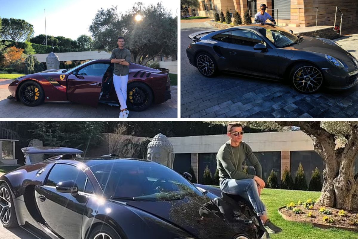 Cristiano Ronaldo e alguns de seus automóveis