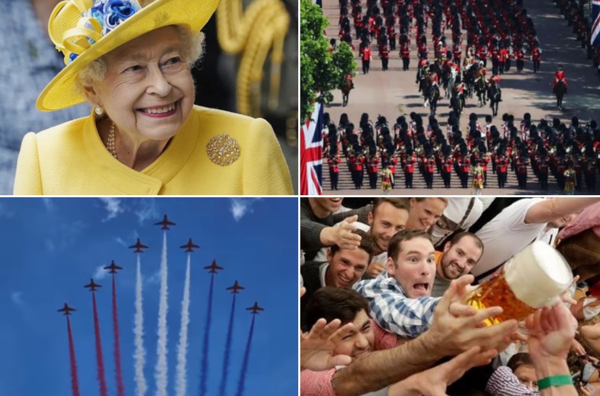 Jubileu de Platina da rainha Elizabeth II tem cerveja de graça e risco de caos aéreo