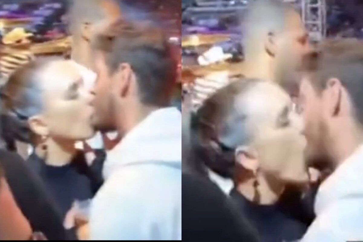 Rafa Kalimann beijando Bruninho