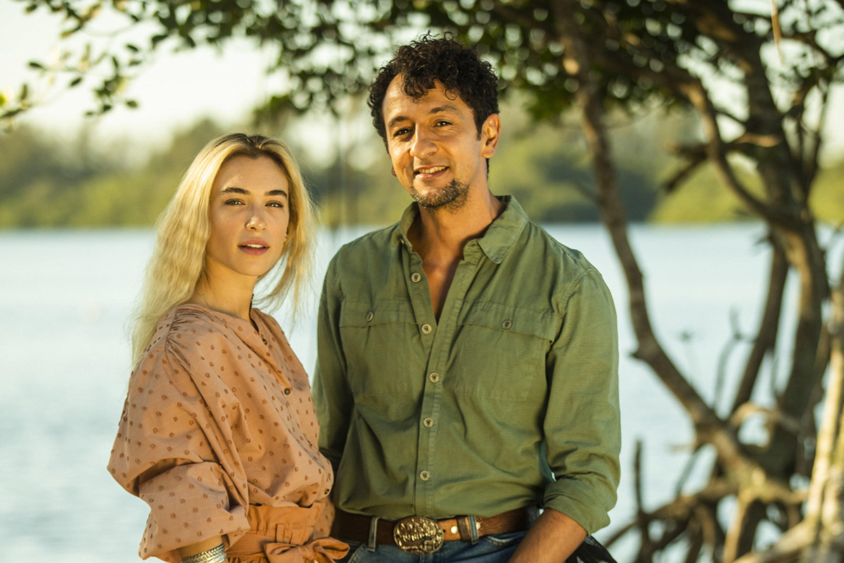 Érica (Marcela Fetter) e José Lucas (Irandhir Santos) em Pantanal