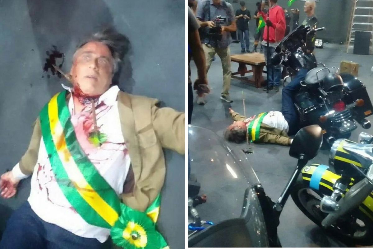 Filmagem em que é simulada a morte de Jair Bolsonaro