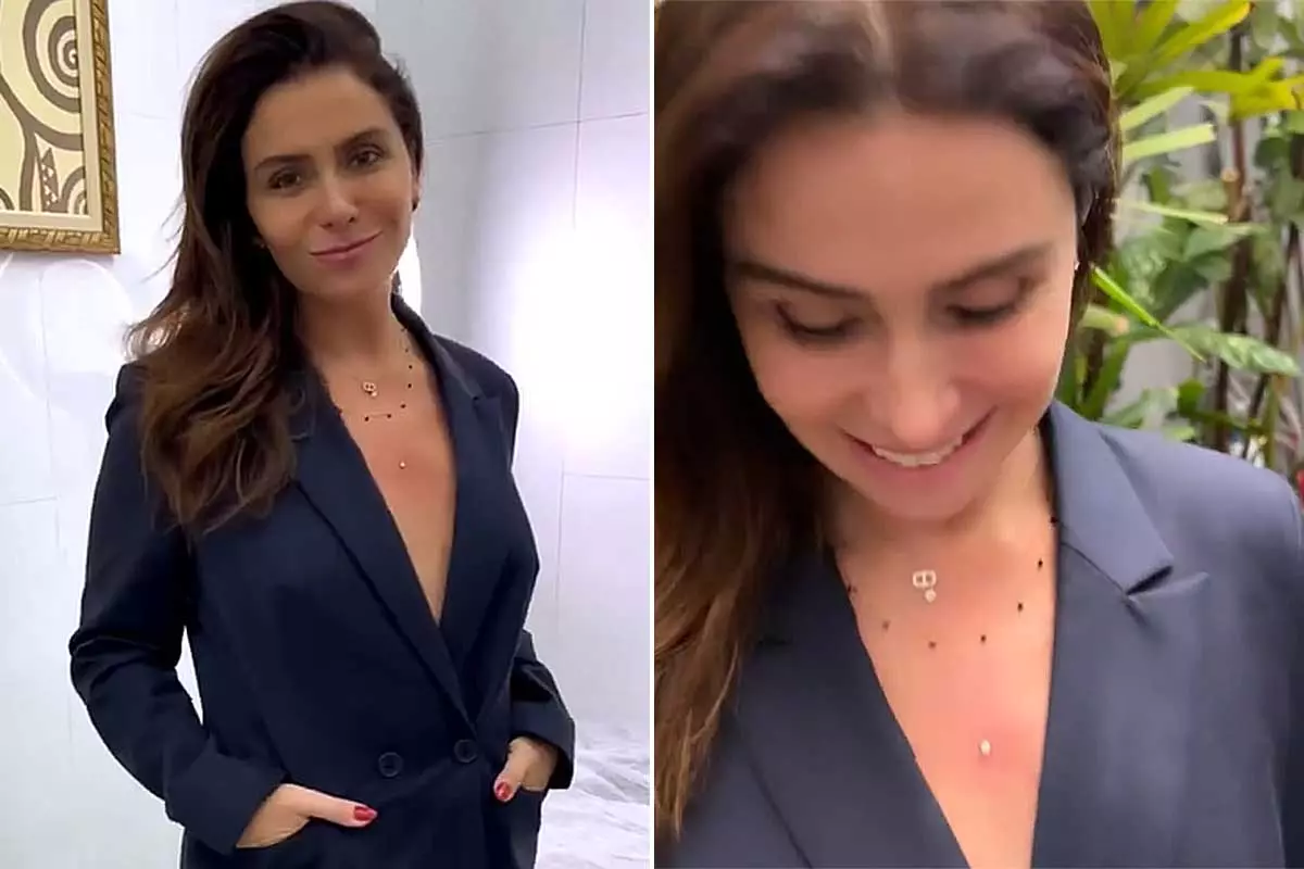 Giovanna Antonelli coloca piercing microdermal no peito. Assista!