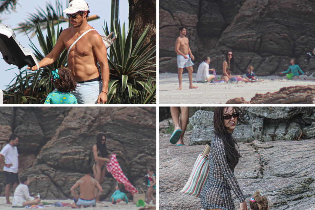 José Loreto e Rafa Kalimann curtem praia juntos, mas vão embora separados
