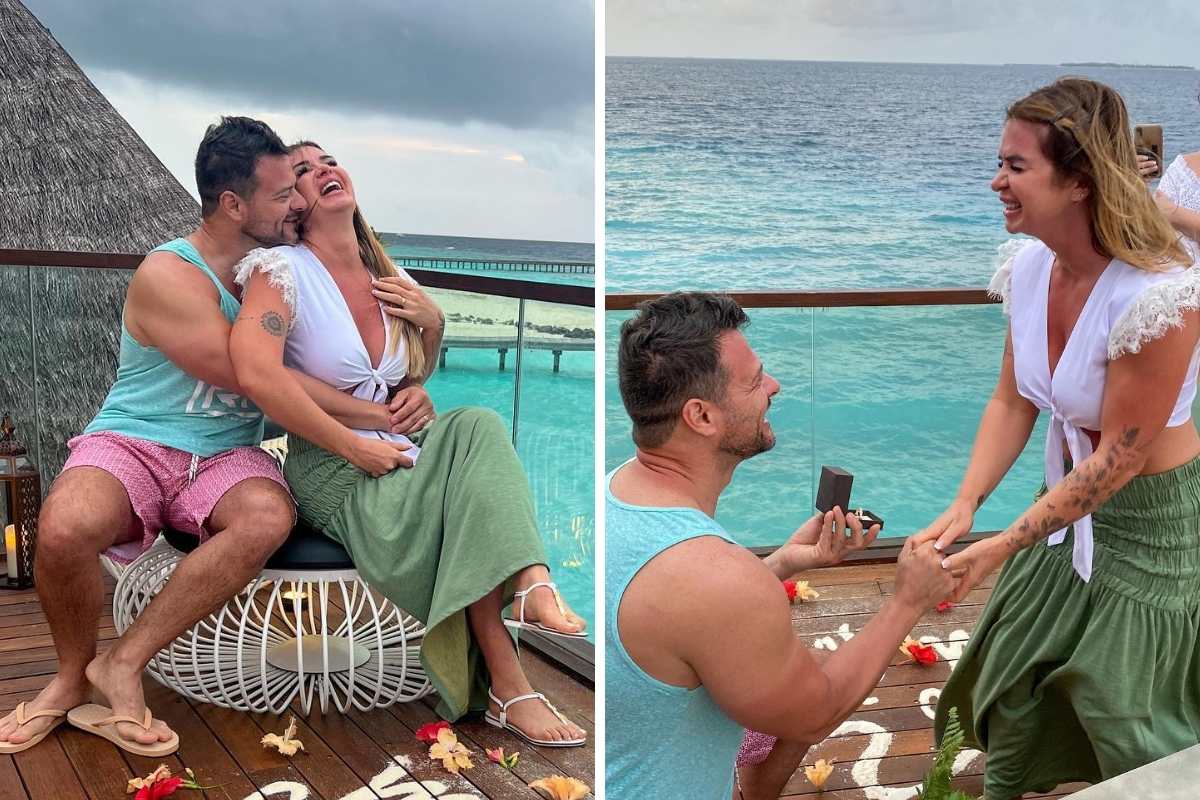 Viviane Tube é pedida em casamento por Enrico Degan nas Maldivas