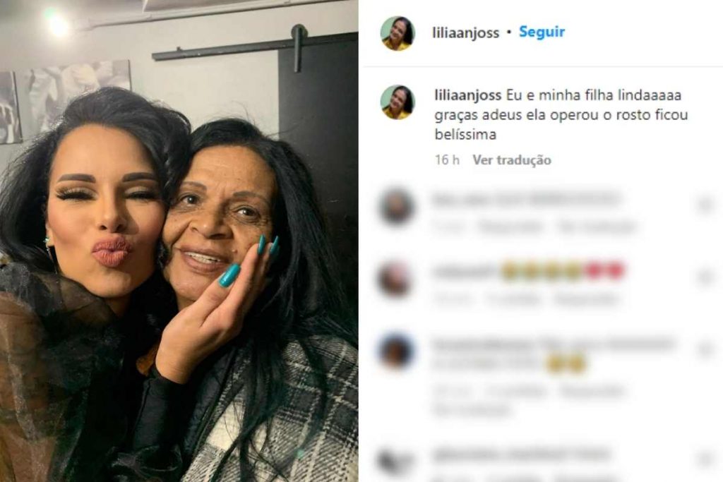 Postagem no Instagram da mãe de Linn da Quebrada