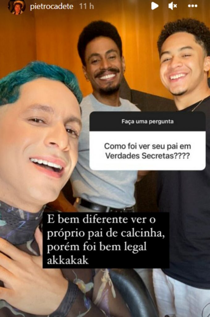 Rainer Cadete, Ícaro Silva e Pietro Cadete em uma postagem