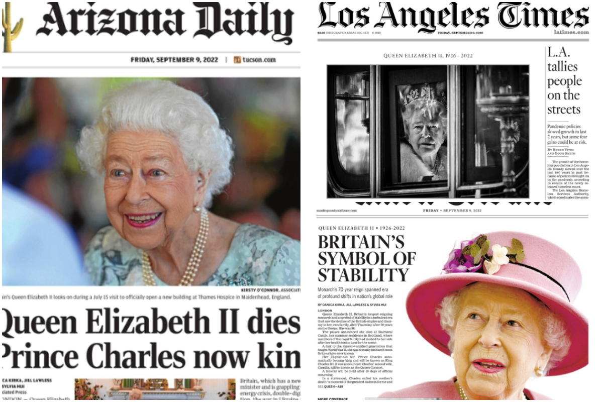 rainha elizabeth estampa capas de jornais