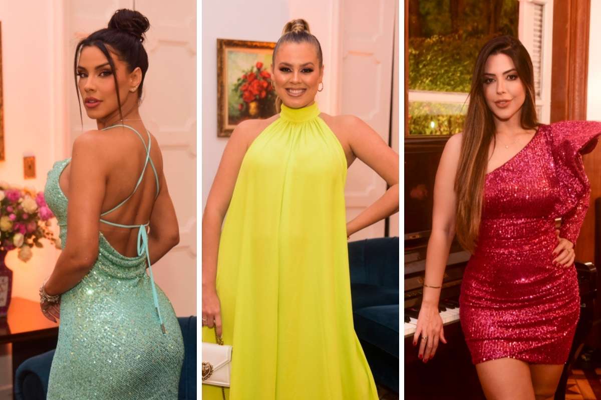 Ivy, Isabella Cecchi e Laís Caldas em evento de moda