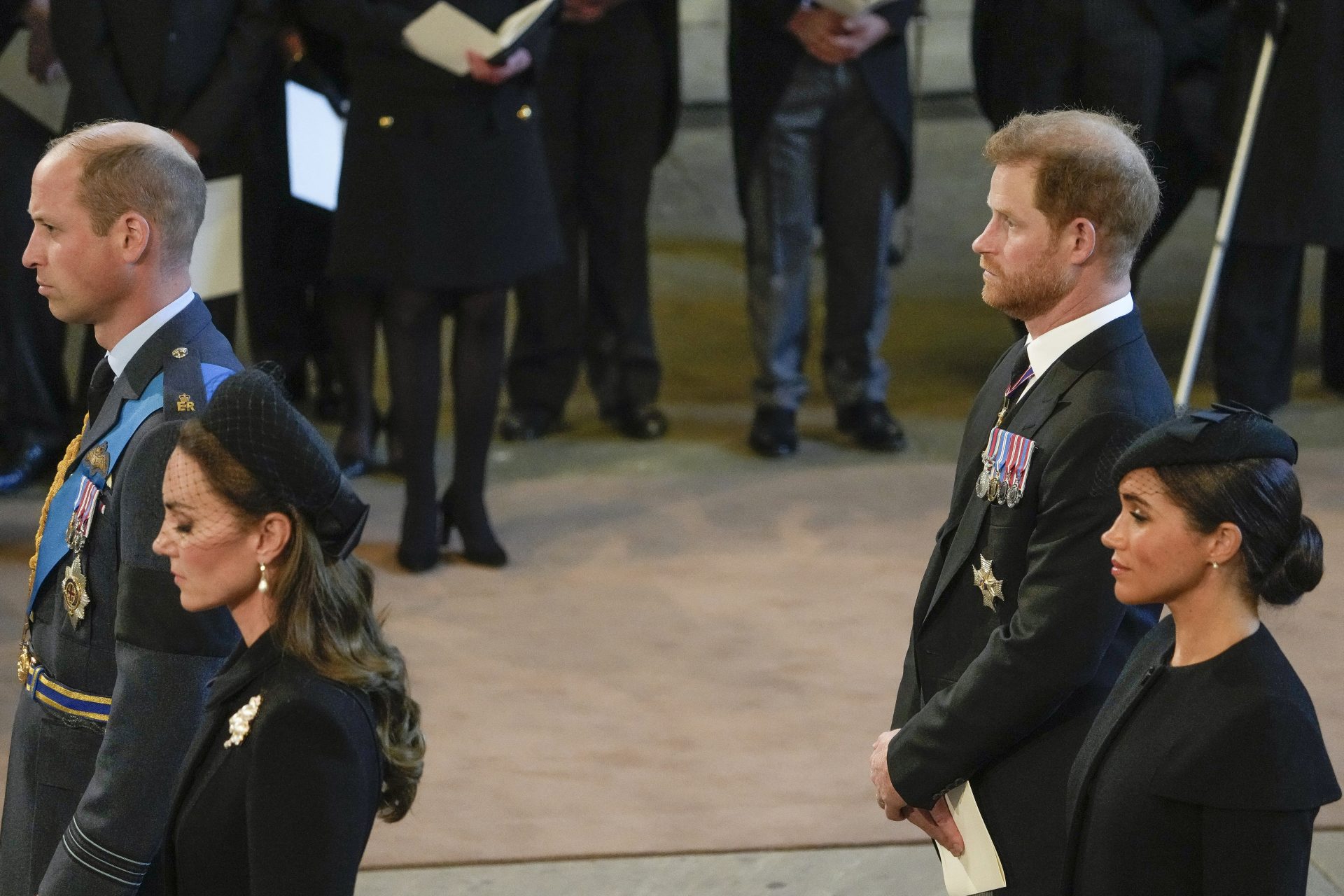Principe William Kate Middleton Harry Meghan Markle funeral da rainha Elizabeth