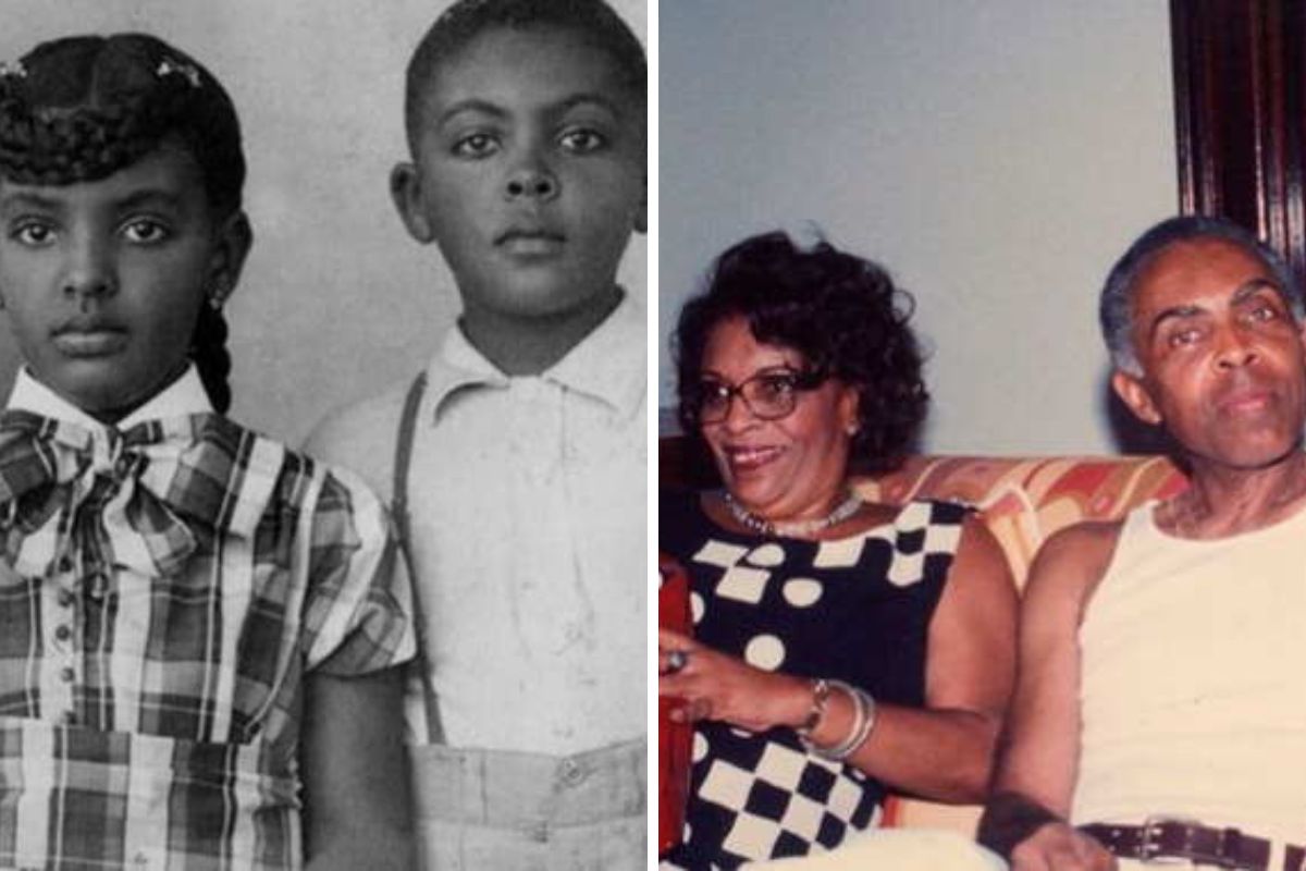 Gilberto Gil e a irmã, Gildina, na infância e na vida adulta