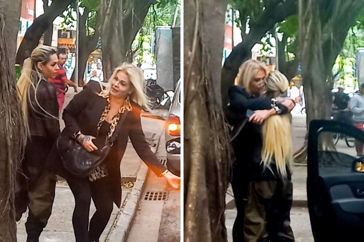 Monique Evans e Cacá Werneck se beijam nas ruas do Rio de Janeiro