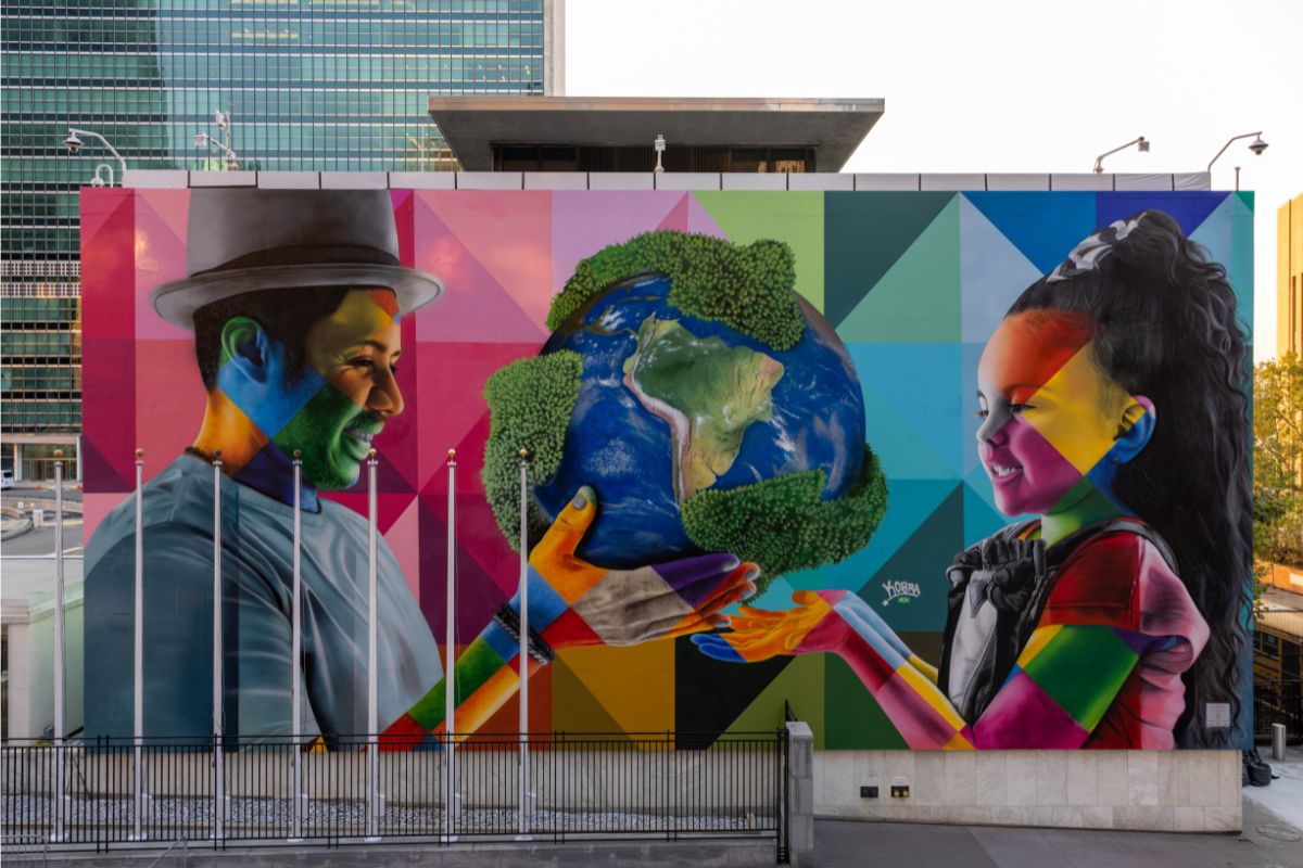 Eduardo Kobra Lan A Mural Na Fachada Da Onu Fofocas E Famosos