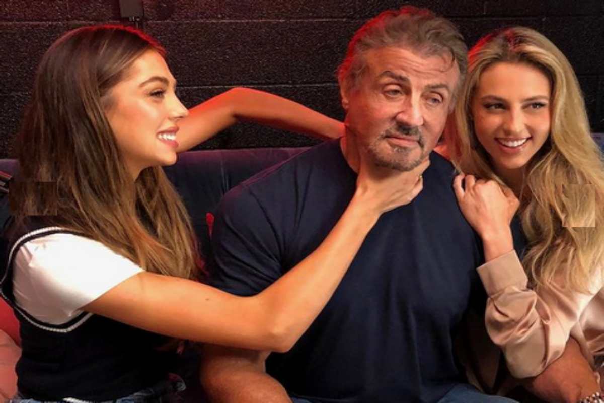 Sylvester Stallone com duas de suas filhas