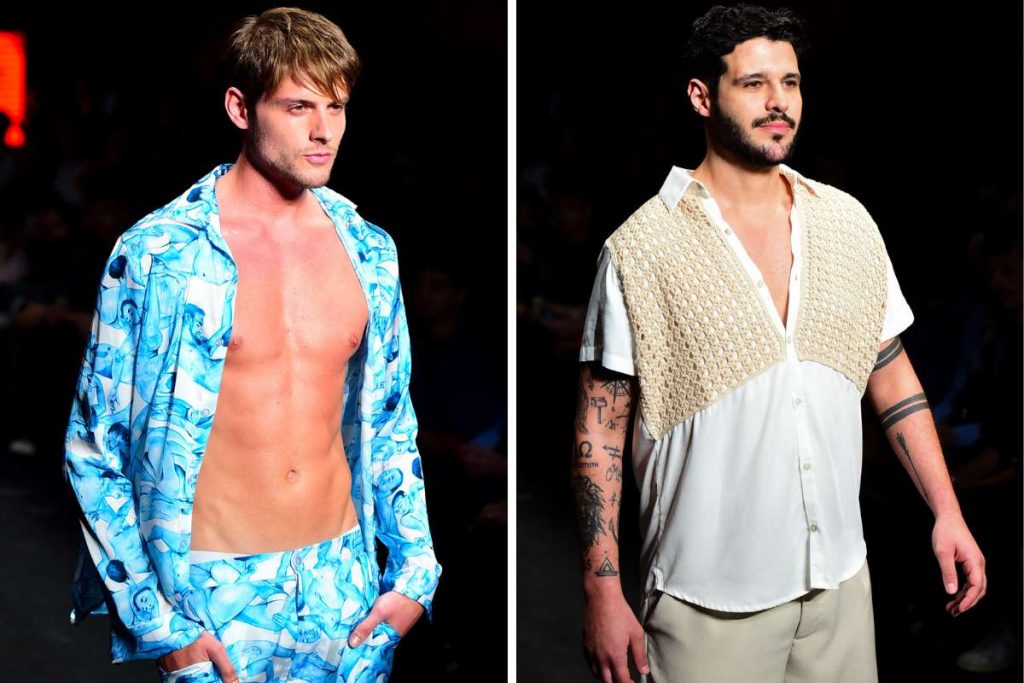 Daniel Lendhart e Rodrigo Mussi desfilam no SPFW