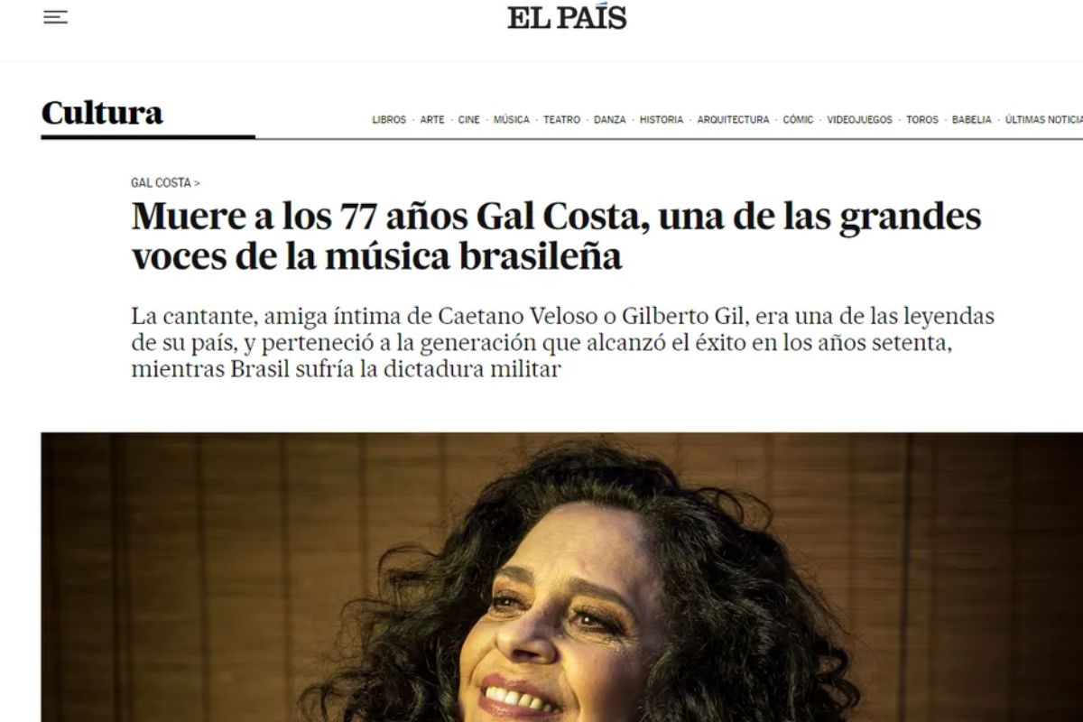 Gal Costa Imprensa Internacional Repercute A Morte Da Cantora Ofuxico