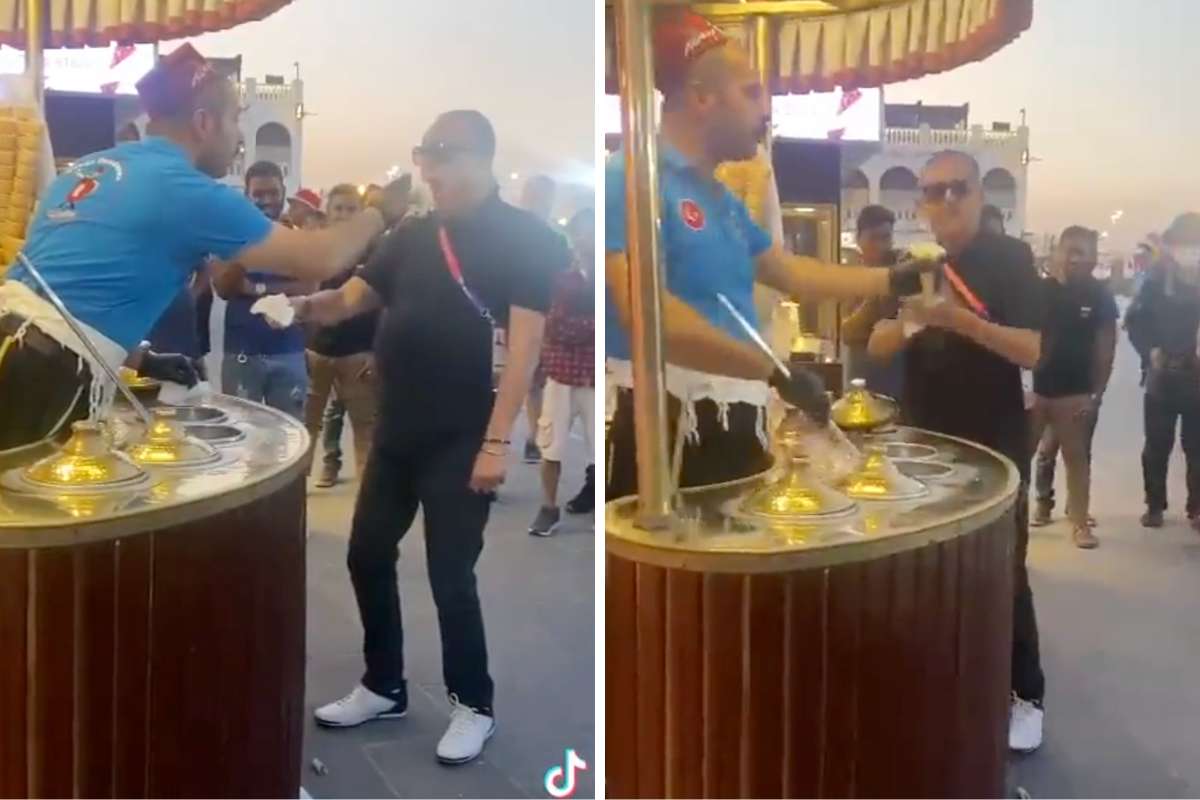 Galvão Bueno sofre com sorveteiro no Catar