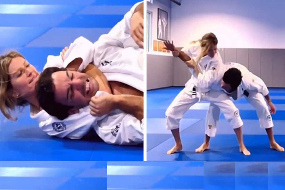 Gisele Bündchen, Joaquim Valente treinando jiu-jitsu