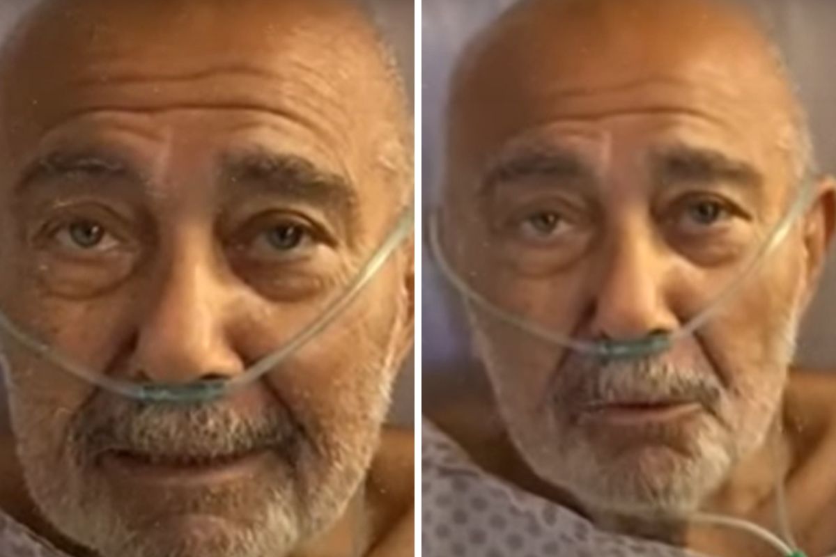 Roberto Guilherme, na cama do hospital, onde gravou vídeo de despedida