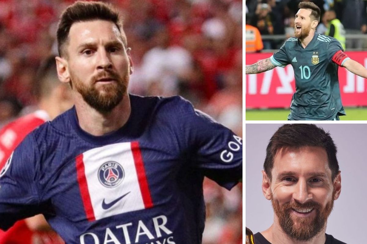 Fotomontagem com momentos de Lionel Messi