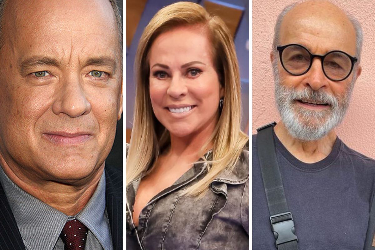 Tom Hanks, Christina Rocha, Osmar Prado em fotomontagem