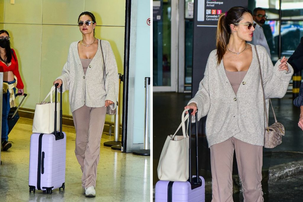 Alessandra Ambrósio no aeroporto em São Paulo