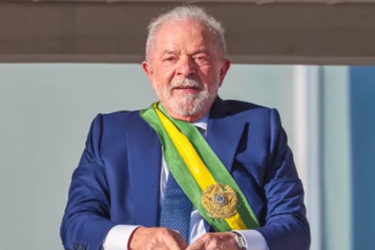Luiz Inácio Lula da Silva durante a posse da presidência