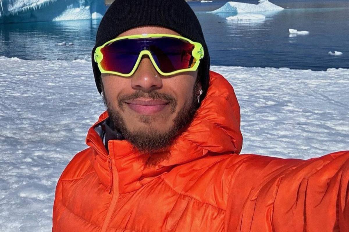 selfie de lewis hamilton na antártida
