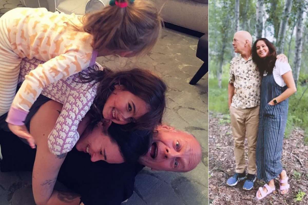 Bruce Willis e Emma com suas filhas