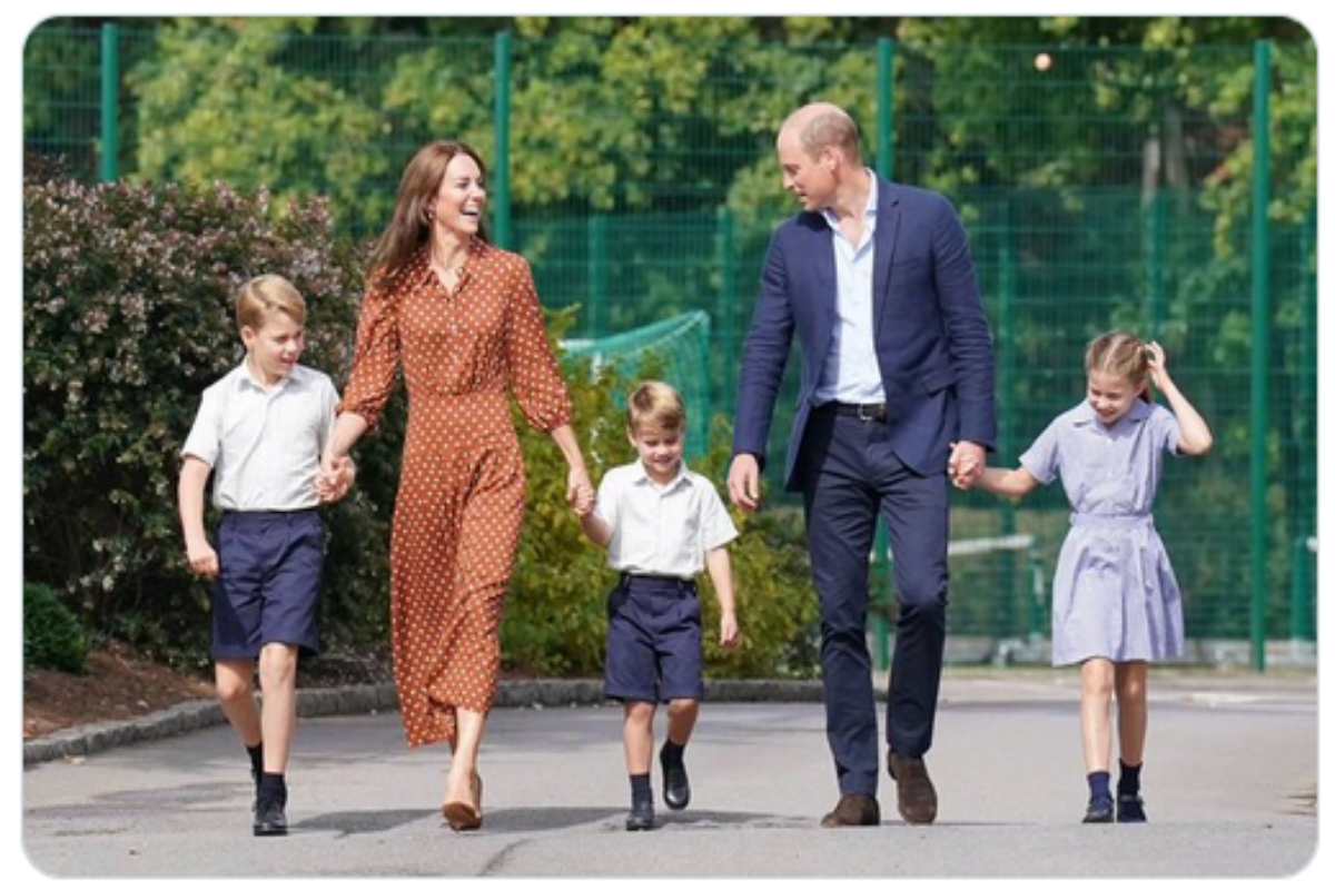 Kate Middleton e William com os filhos