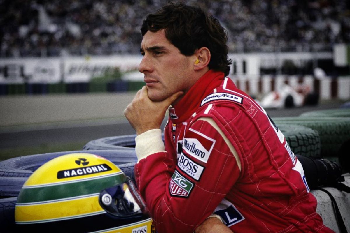 Ayrton Senna durante uma corrida
