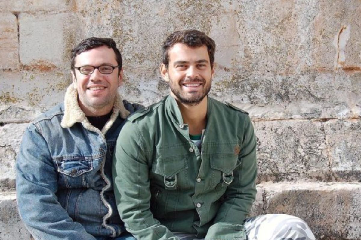 Foto de Carmo Dalla Vecchia com o marido, o autor João Emanuel Carneiro