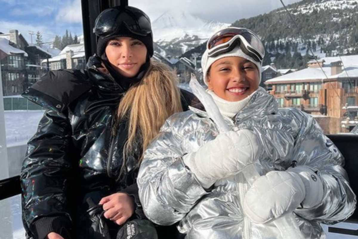 Kim Kardashian, North West em estação de esqui