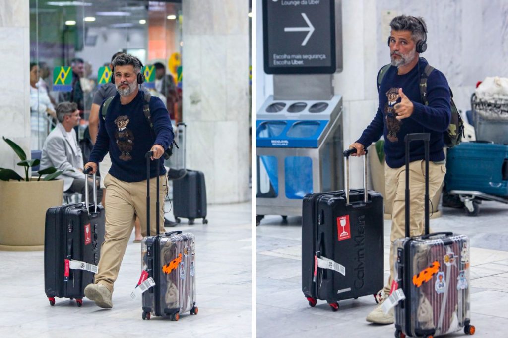 Bruno Gagliasso em aeroporto