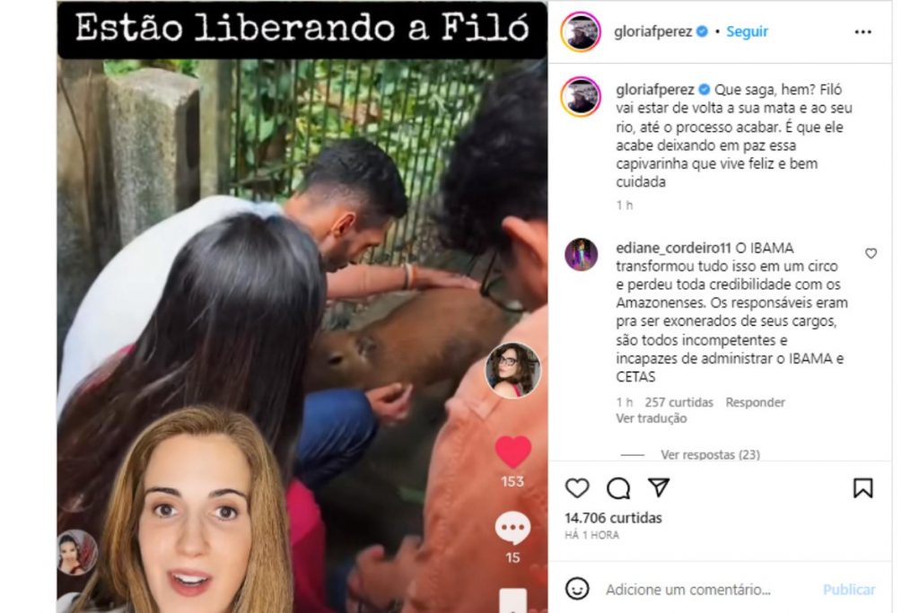 gloria perez comemorando guarda de filó com agenor