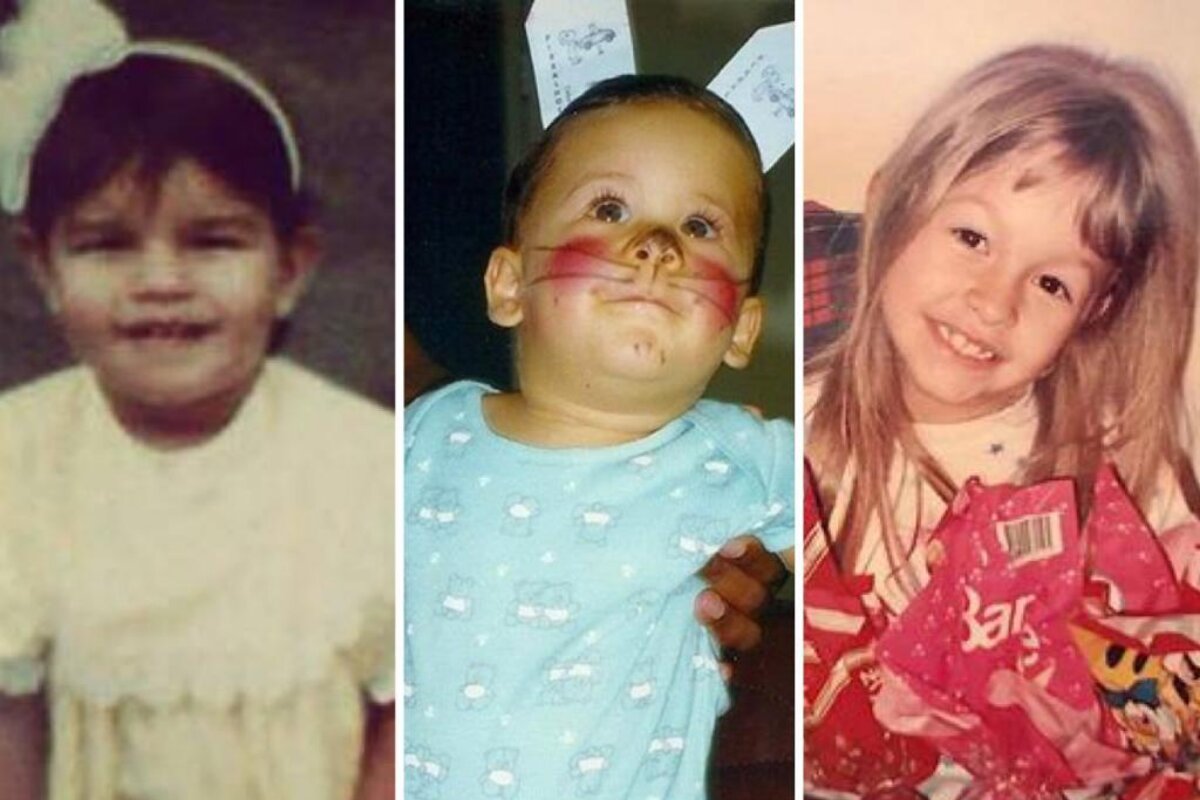 Mariana Rios, Zé Felipe e Carla Diaz na infância, na Páscoa