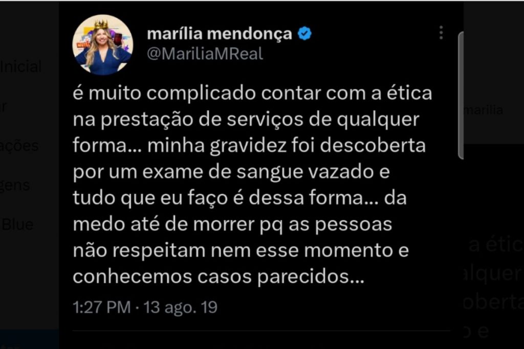 Post de Marília Mendonça de 2019