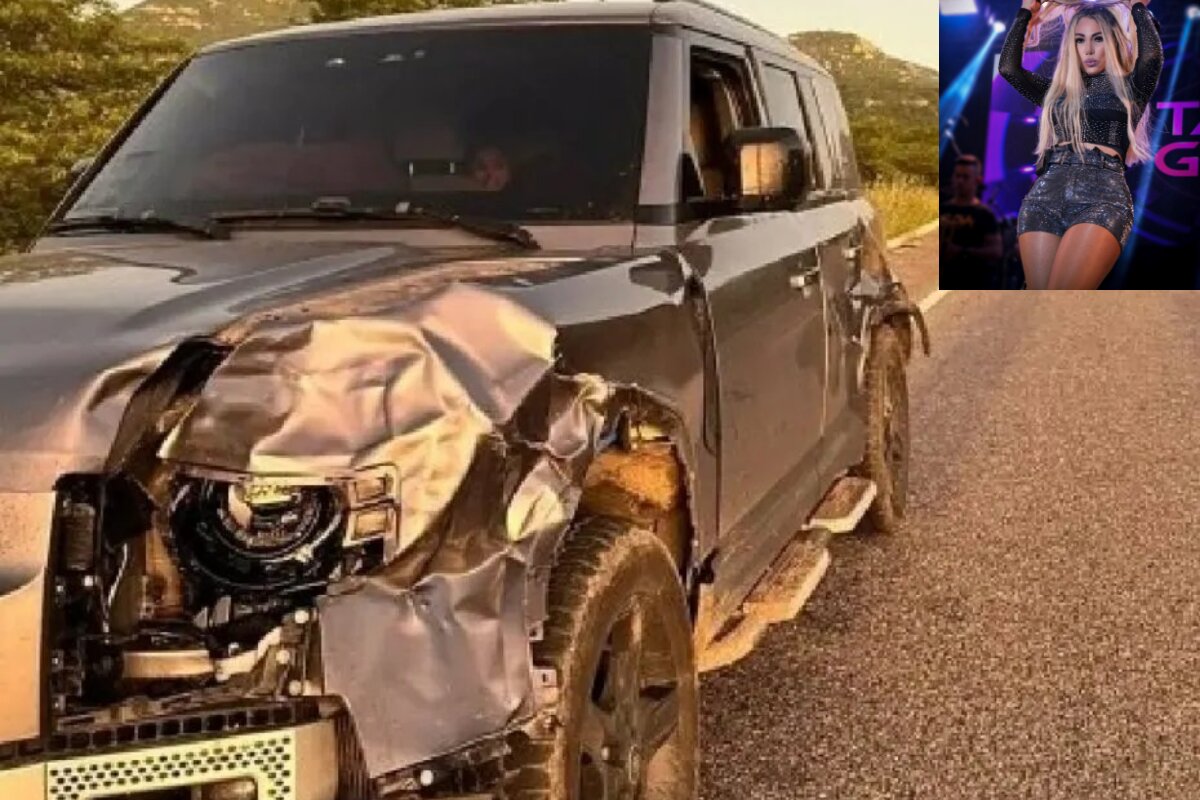 Carro de Taty Girl após acidente