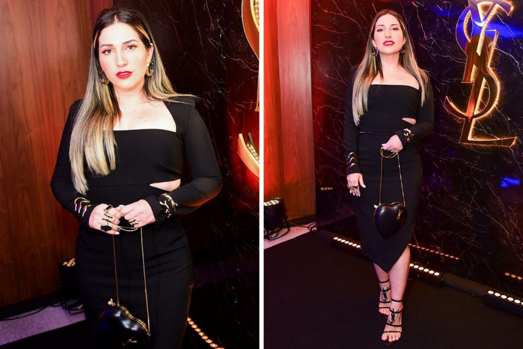 Amanda Meirelles em evento da grife Yves Saint Laurent