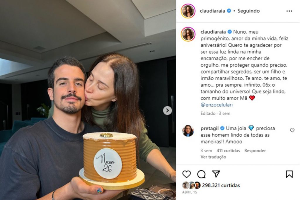 Claudia Raia com o filho Enzo