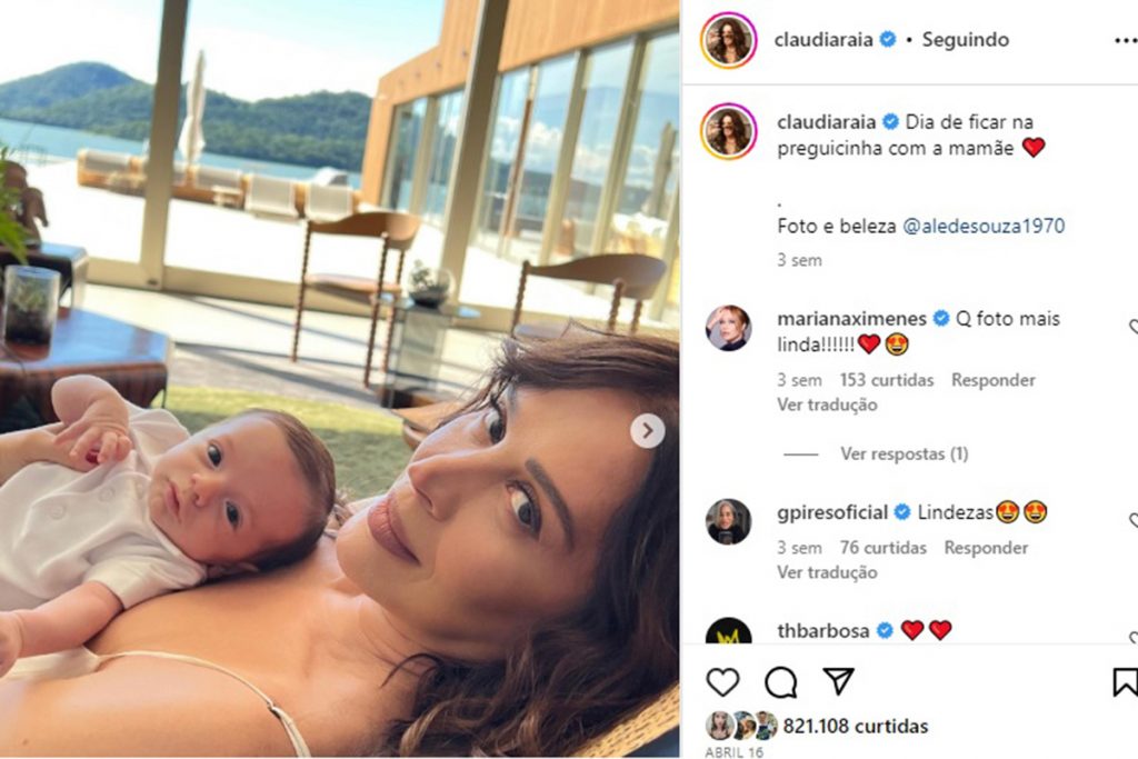 Claudia Raia com o pequeno Luca