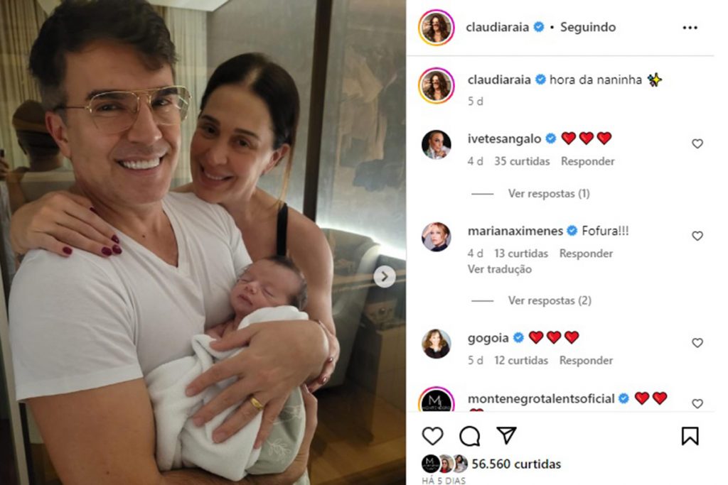 Claudia Raia com o marido e o filho