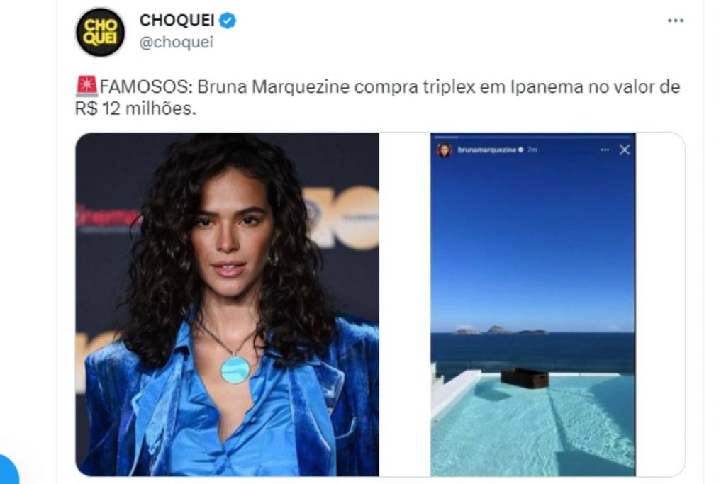 tuite sobre novo triplex de bruna marquezine