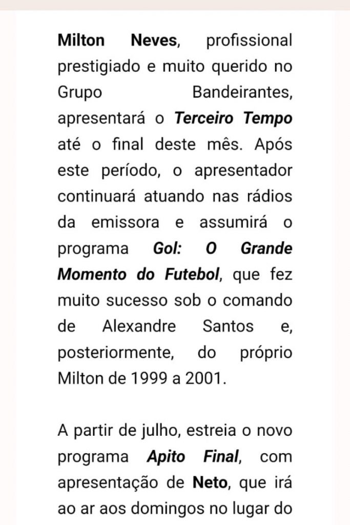 Comunicado Milton Neves