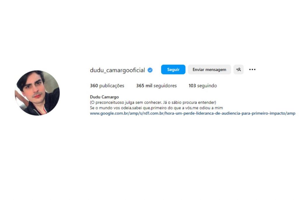 Dudu Camargo muda bio no Instagram