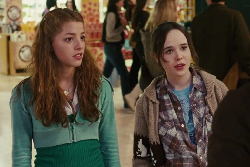 Elliot Page (na época, Ellen Page) e Olivia Thirlby em Juno