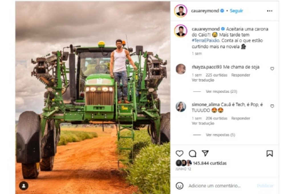 Cauã Reymond nos bastidores de Terra e Paixão